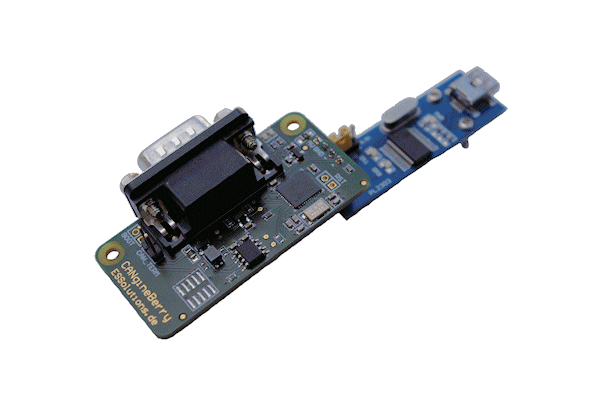 CANgineBerry connected to a Windows PC through a UART-USB converter